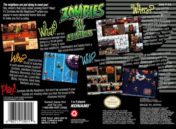 Zombies Ate My Neighbors (USA) box cover back